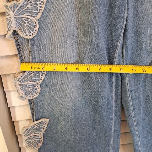 Forever 21 Size 26 Open Side Fairycore Baggy Blue Jeans - Picture 6 of 13